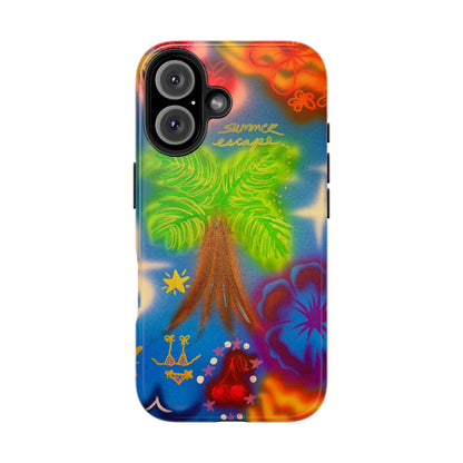 "neon blue palms" airbrush iPhone case