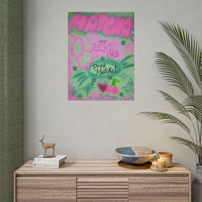 "matcha!" airbrush rolled print