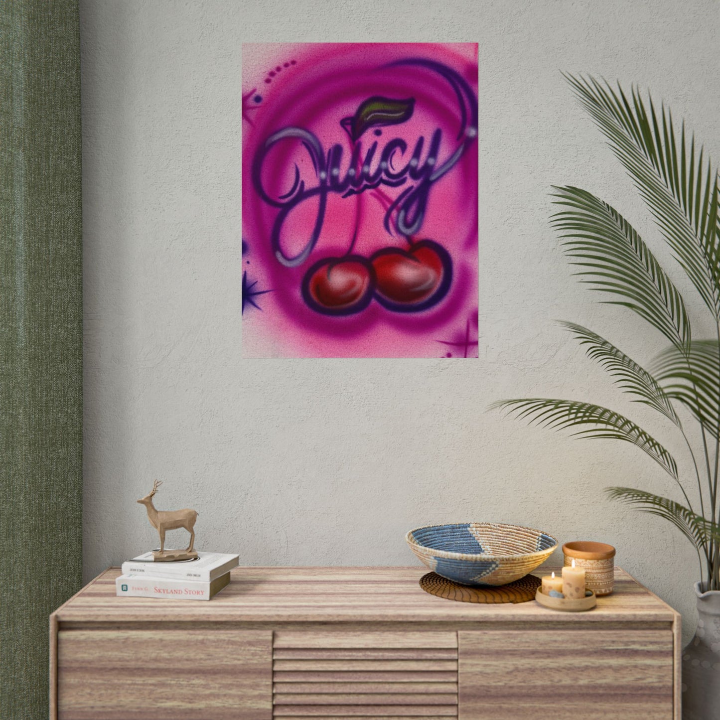 "juicy" airbrush rolled print