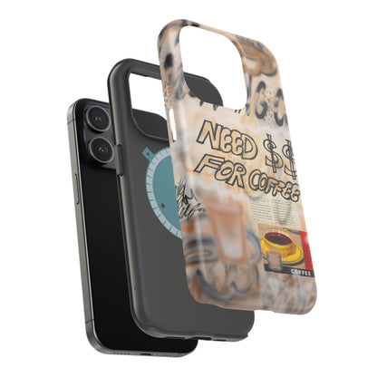 MagSafe "need $$ for coffee" airbrush iPhone case