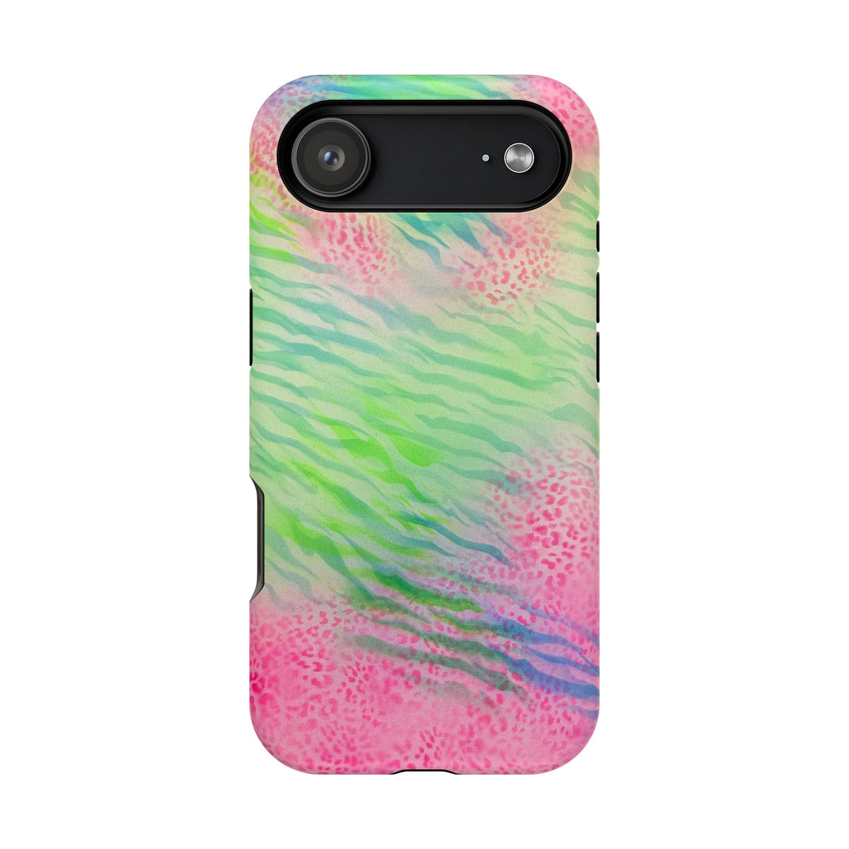 MagSafe "teal cheetah" airbrush iPhone case