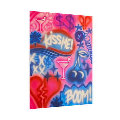 "kiss me pt. 2" airbrush rolled print