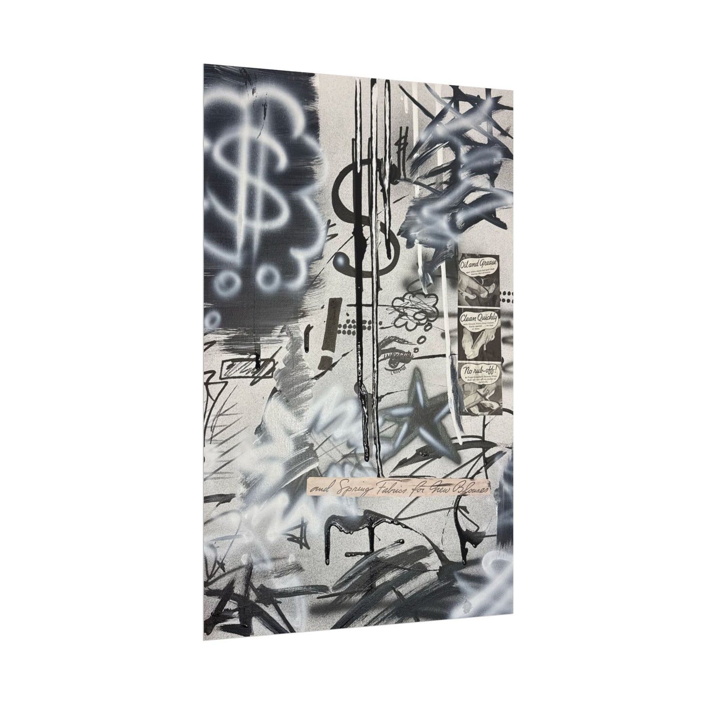 "monochrome mood" airbrush rolled print