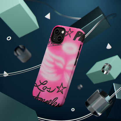 MagSafe "pinke Engelsflügel" Airbrush iPhone Hülle