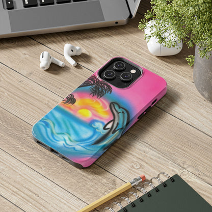 "dolphin love" airbrush iPhone case