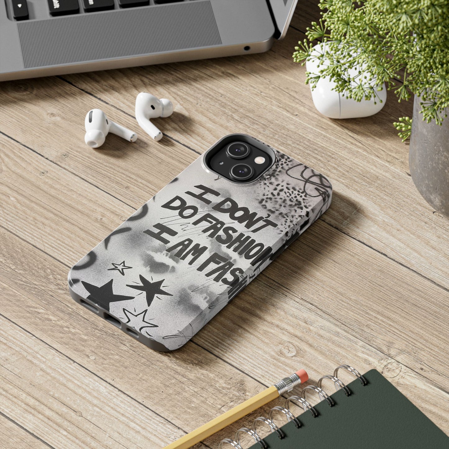 "i am fashion" airbrush iPhone case