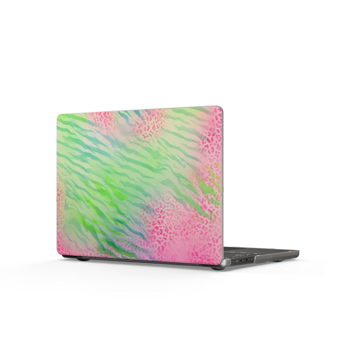 "teal cheetah" airbrush matte macbook case
