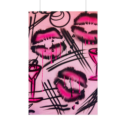 "glossy pout" airbrush rolled print