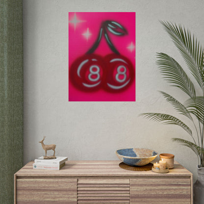 "cherry 8ball" airbrush rolled print