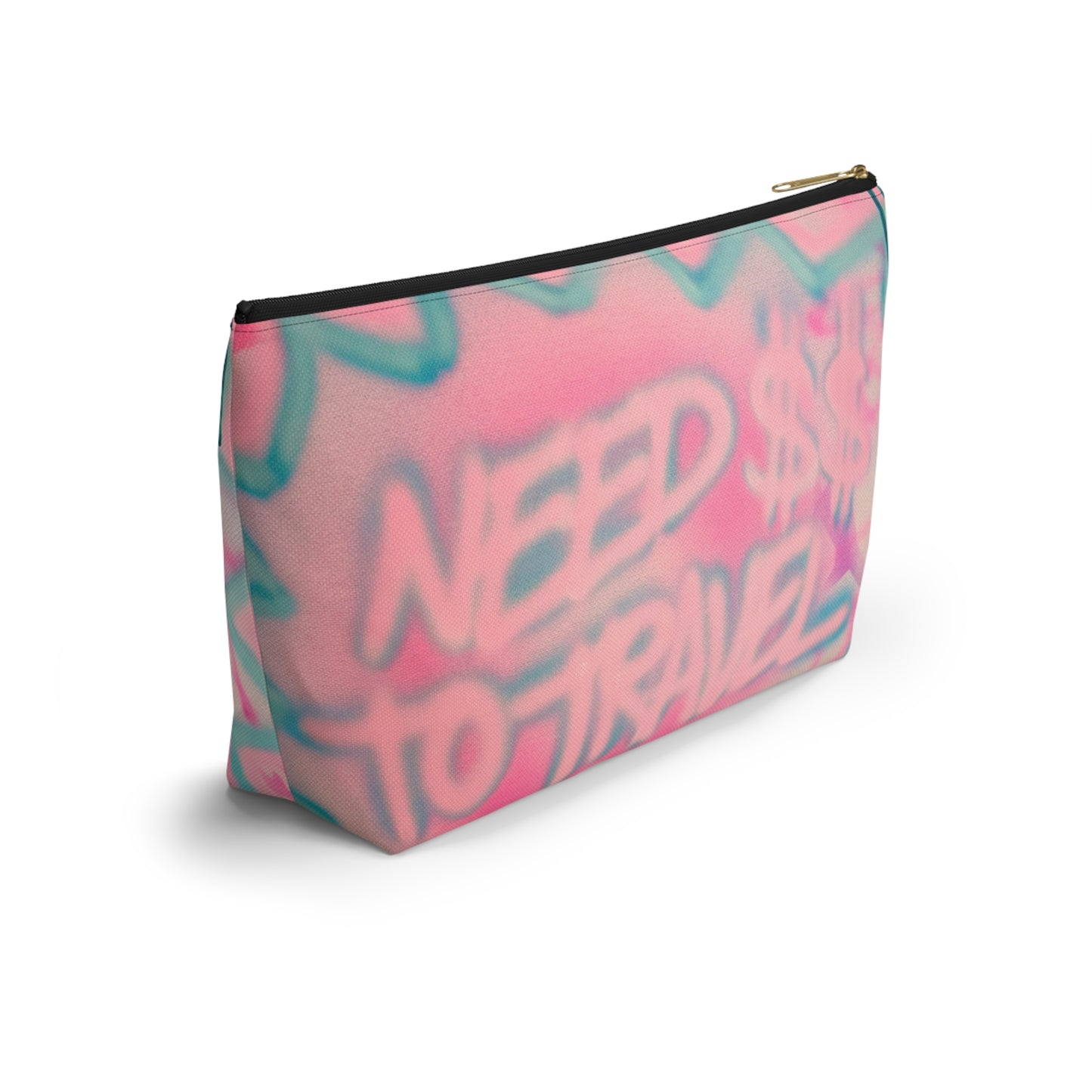 "need $$ to travel" airbrush makeup pouch