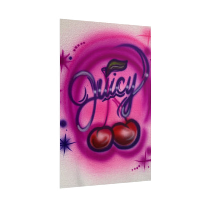 "juicy" airbrush rolled print