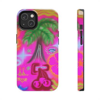 "neon pink palms" airbrush iPhone case