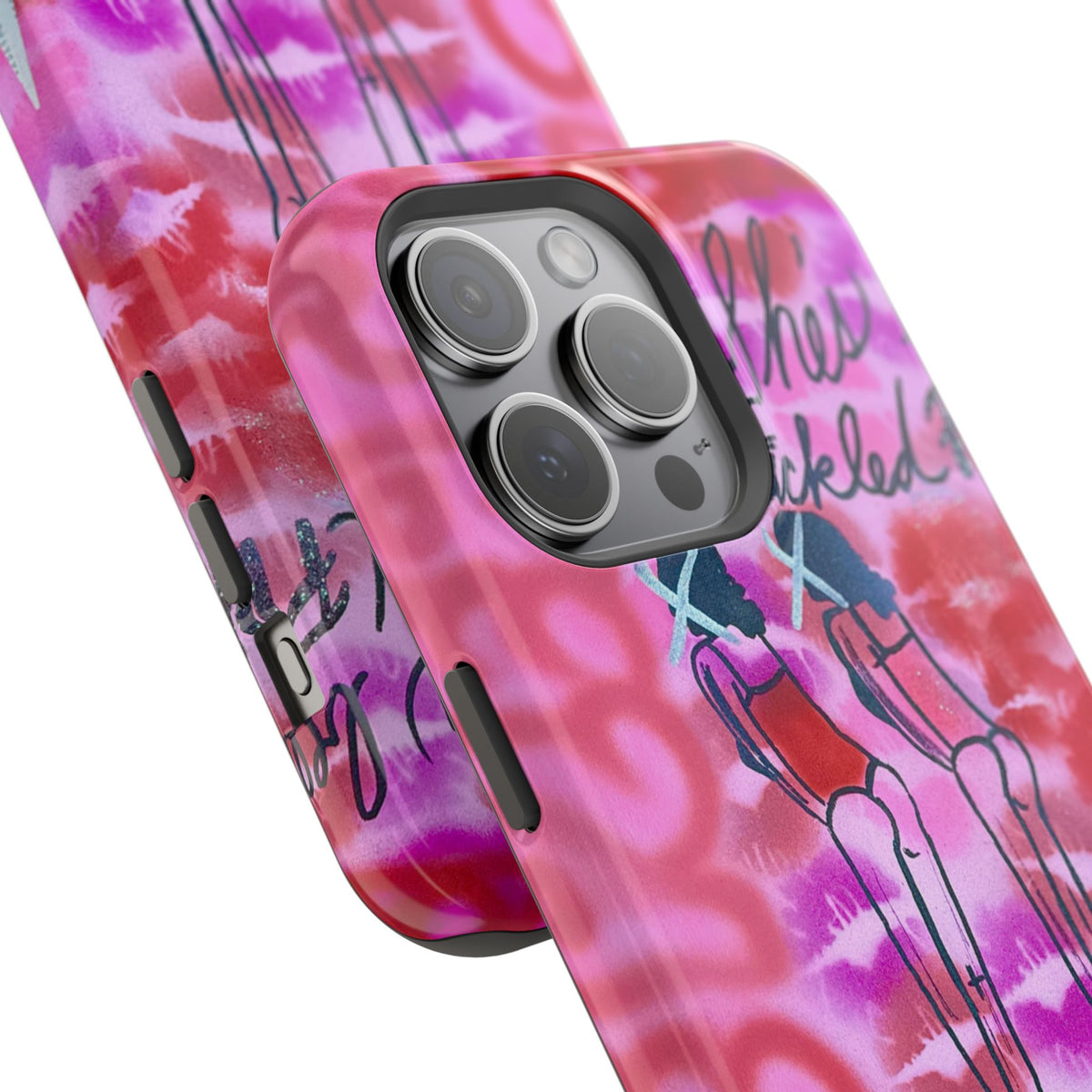 MagSafe "tickled pink" airbrush iPhone case