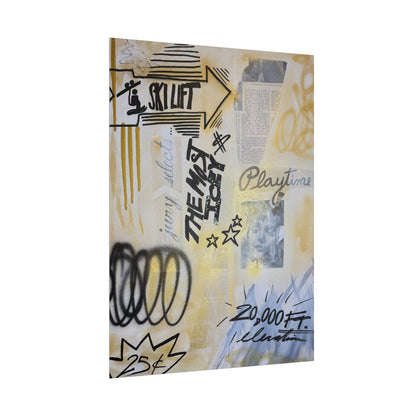 "golden glacier" airbrush rolled print