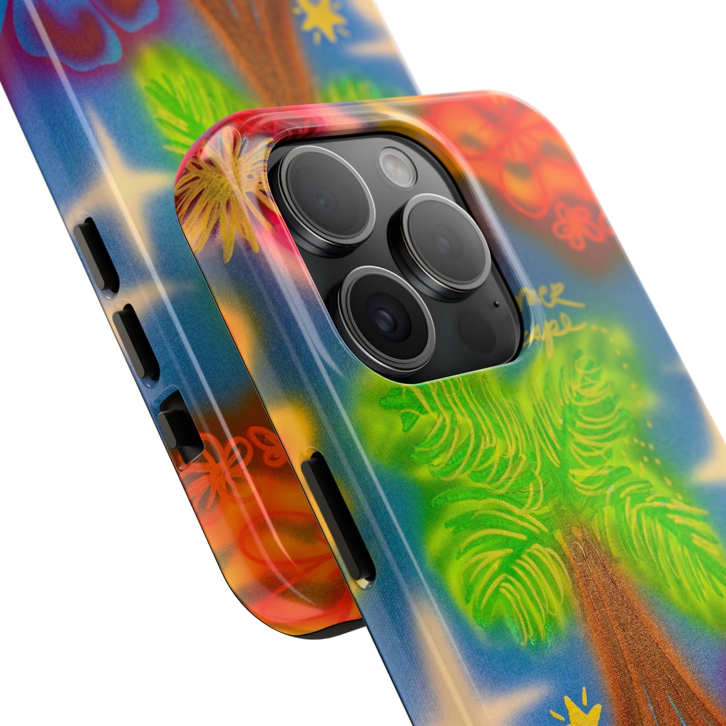 "neon blue palms" airbrush iPhone case