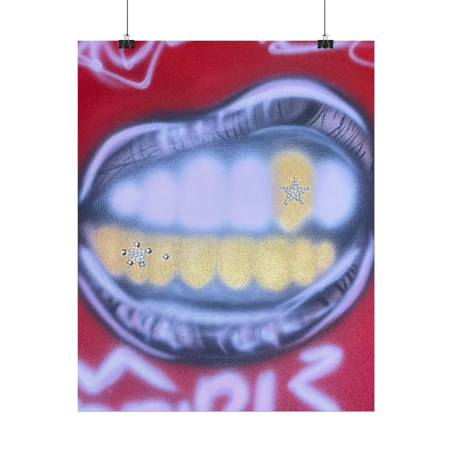 "bite me bling" airbrush rolled print