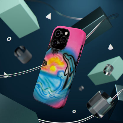 MagSafe "Delfinliebe" Airbrush iPhone-Hülle