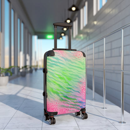 "teal cheetah" airbrush suitcase