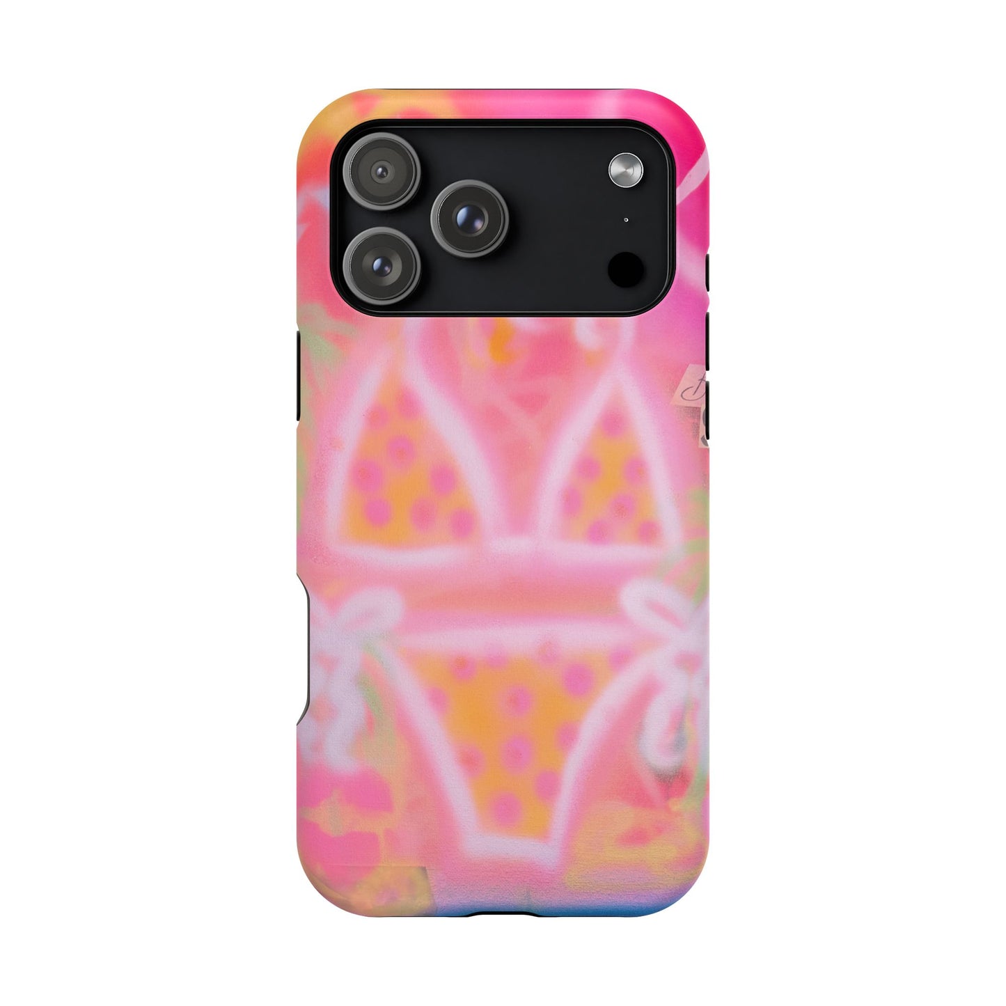 MagSafe "yellow polka dot bikini" airbrush iPhone case