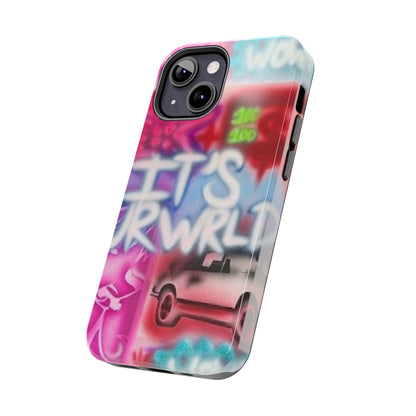 "it's ur WRLD" airbrush iPhone case