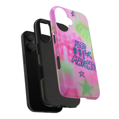 "need $$ for matcha" airbrush iPhone case