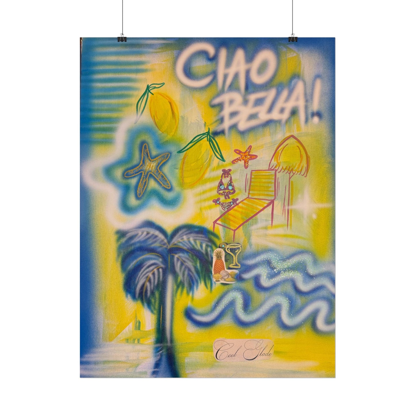 "ciao bella" airbrush rolled print