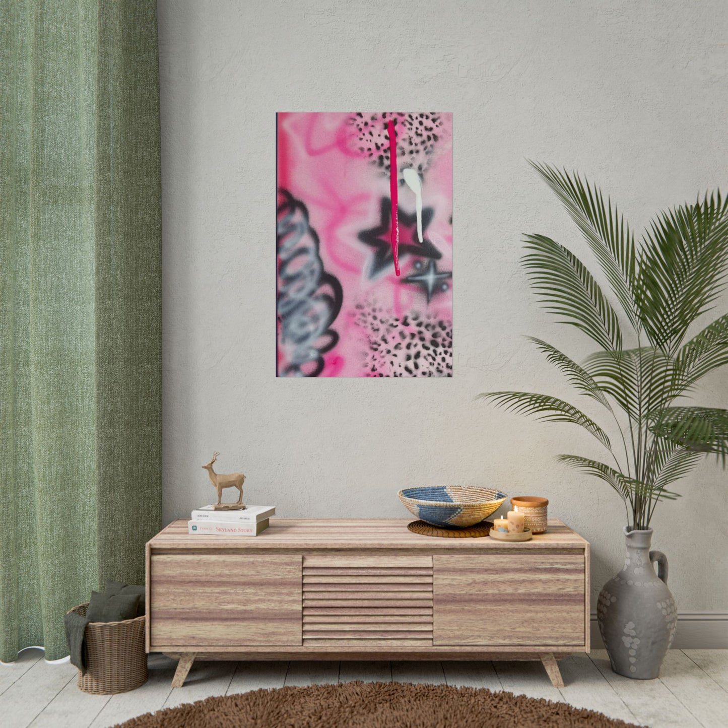 "pink cheetah" airbrush rolled print