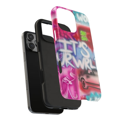 "it's ur WRLD" airbrush iPhone case