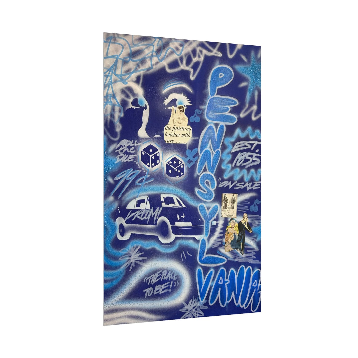 "state college, pa" airbrush rolled print