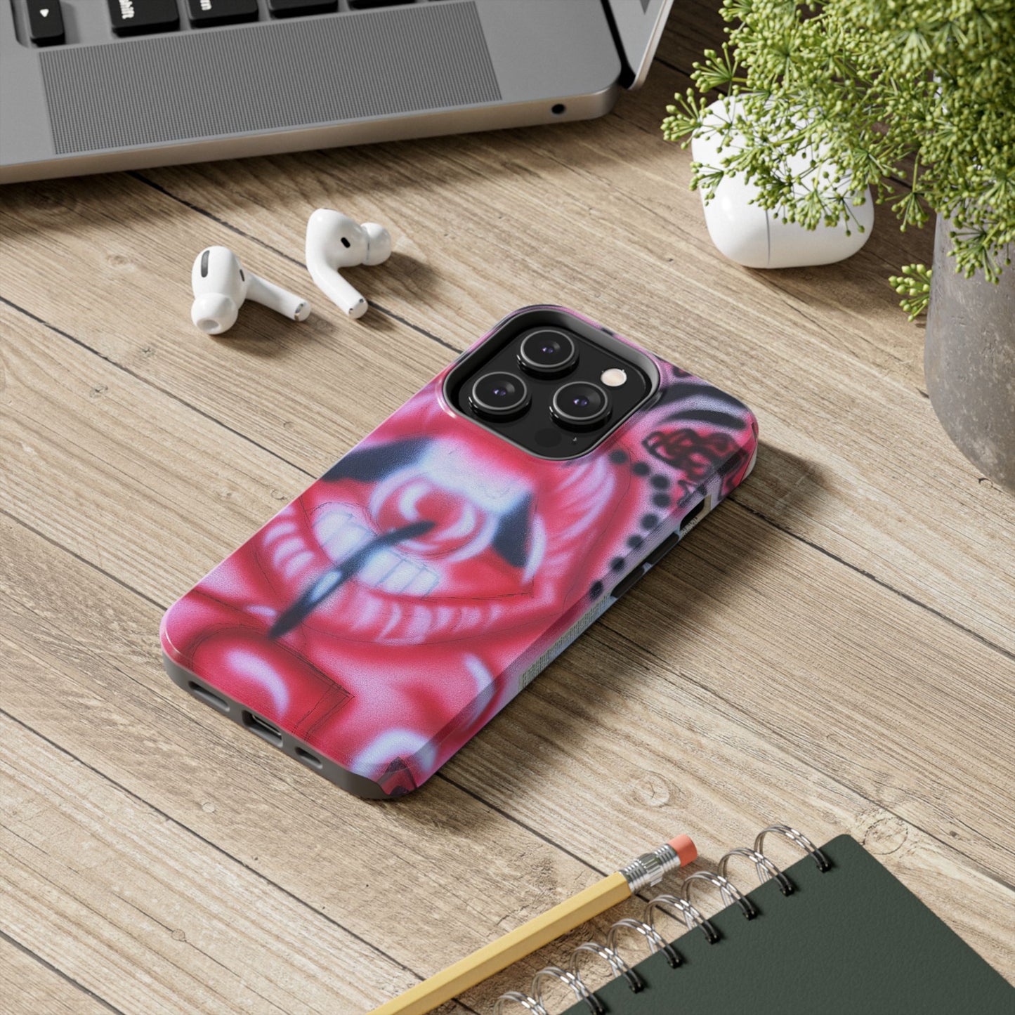 "be happy go lucky" airbrush iPhone case