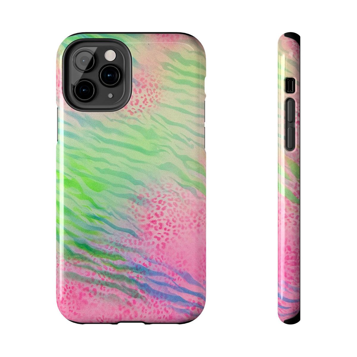 teal tiger x cheetah airbrush iPhone case