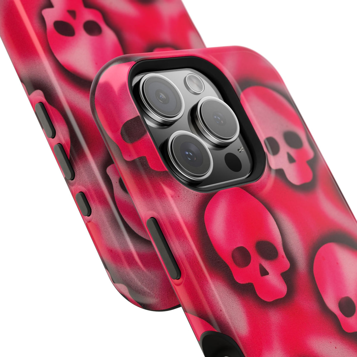 MagSafe "pink skully" airbrush iPhone case