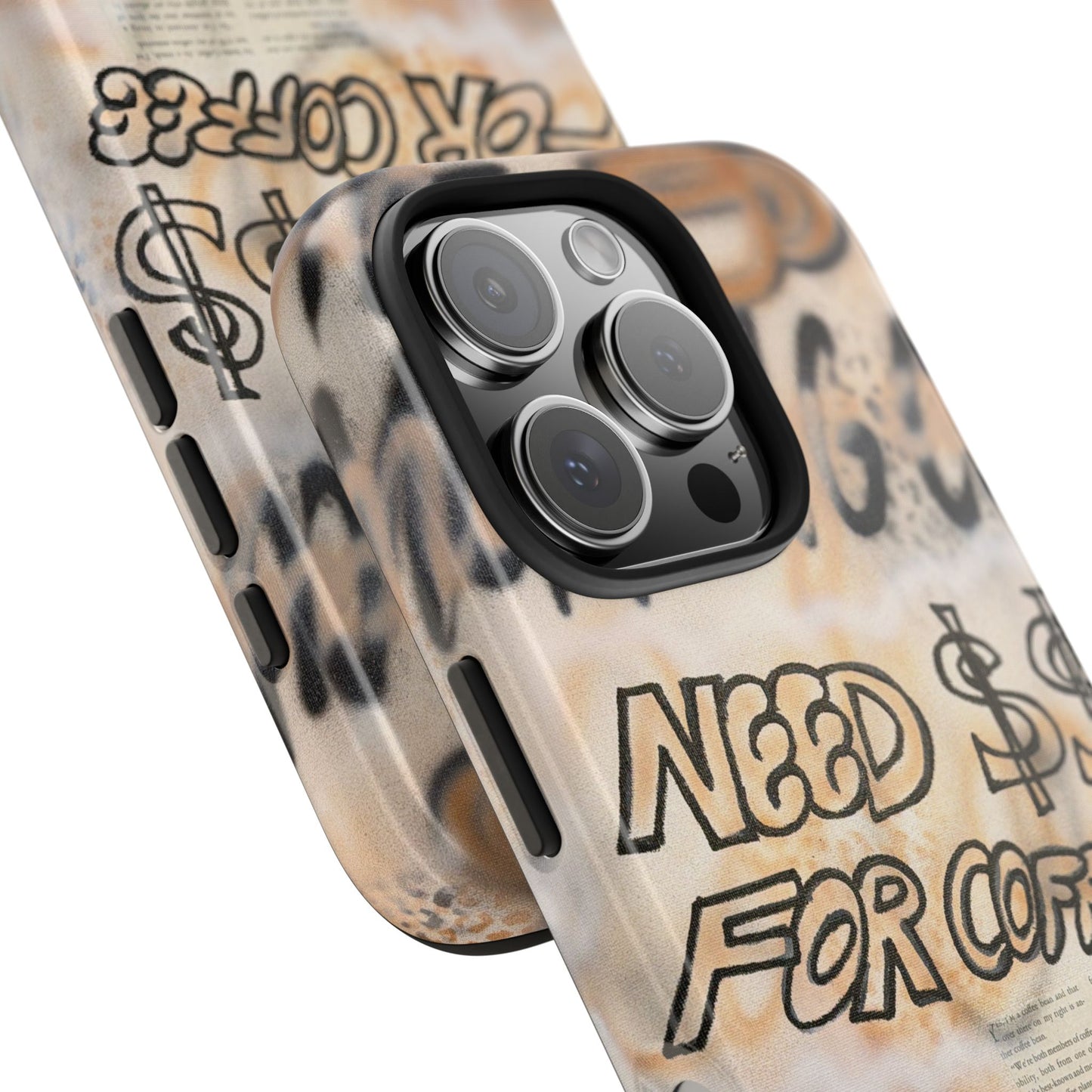 "need $$ for coffee" airbrush iPhone case