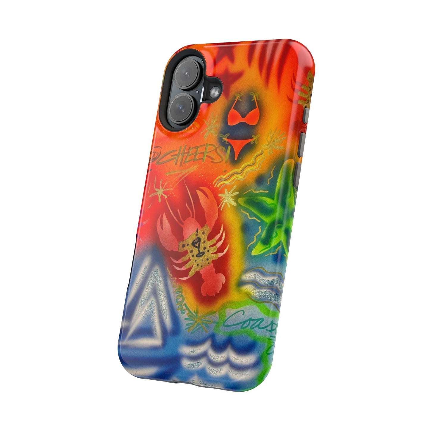 MagSafe "tipsy lobster" airbrush iPhone case