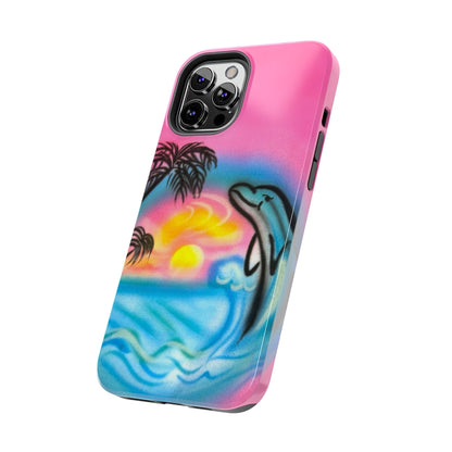 "dolphin love" airbrush iPhone case