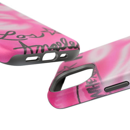 MagSafe "pinke Engelsflügel" Airbrush iPhone Hülle