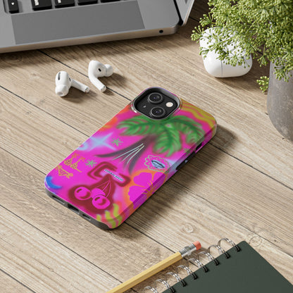 "neon pink palms" airbrush iPhone case