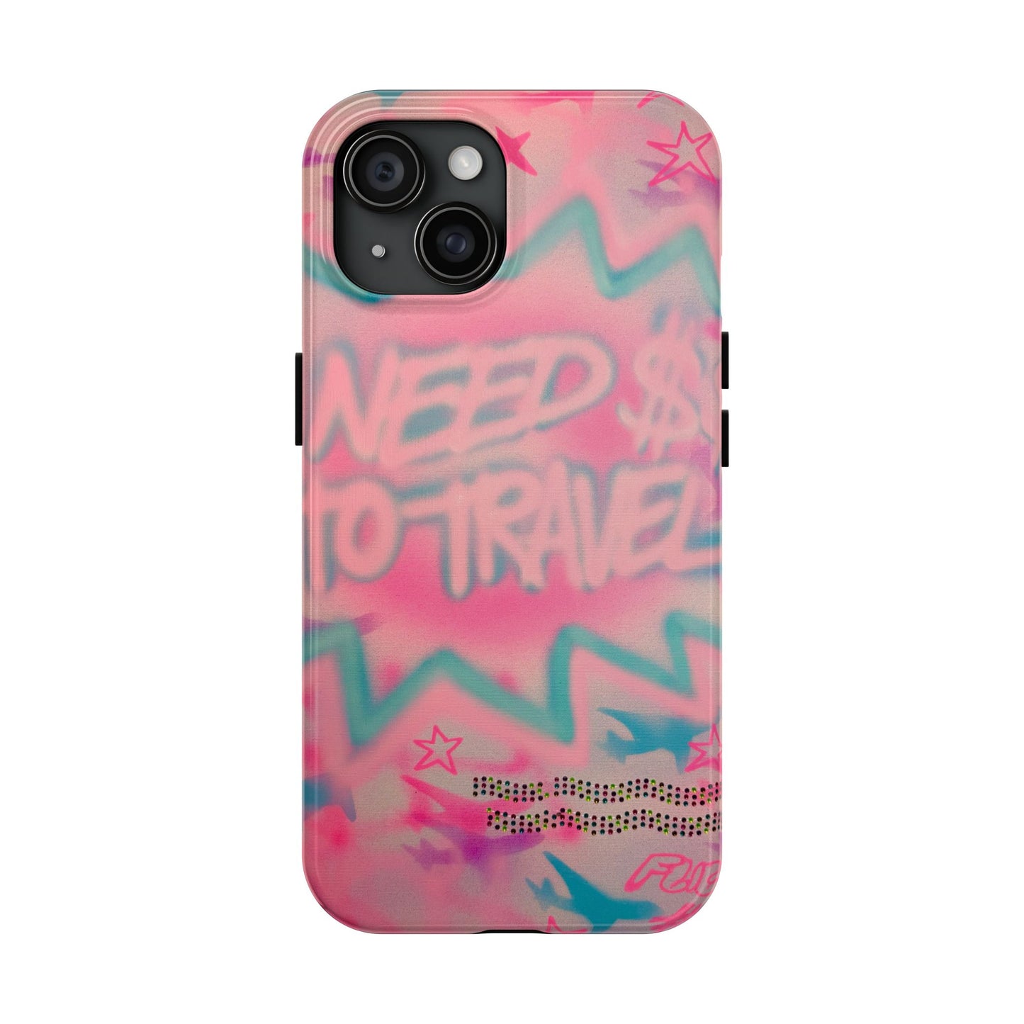 "need $$ to travel" airbrush iPhone case