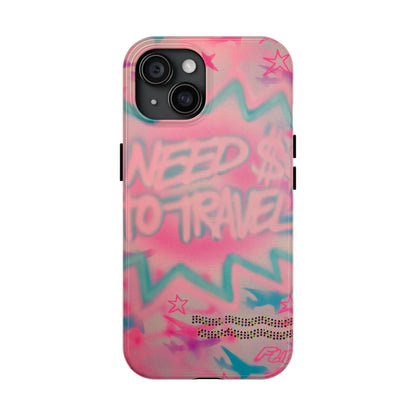 "need $$ to travel" airbrush iPhone case