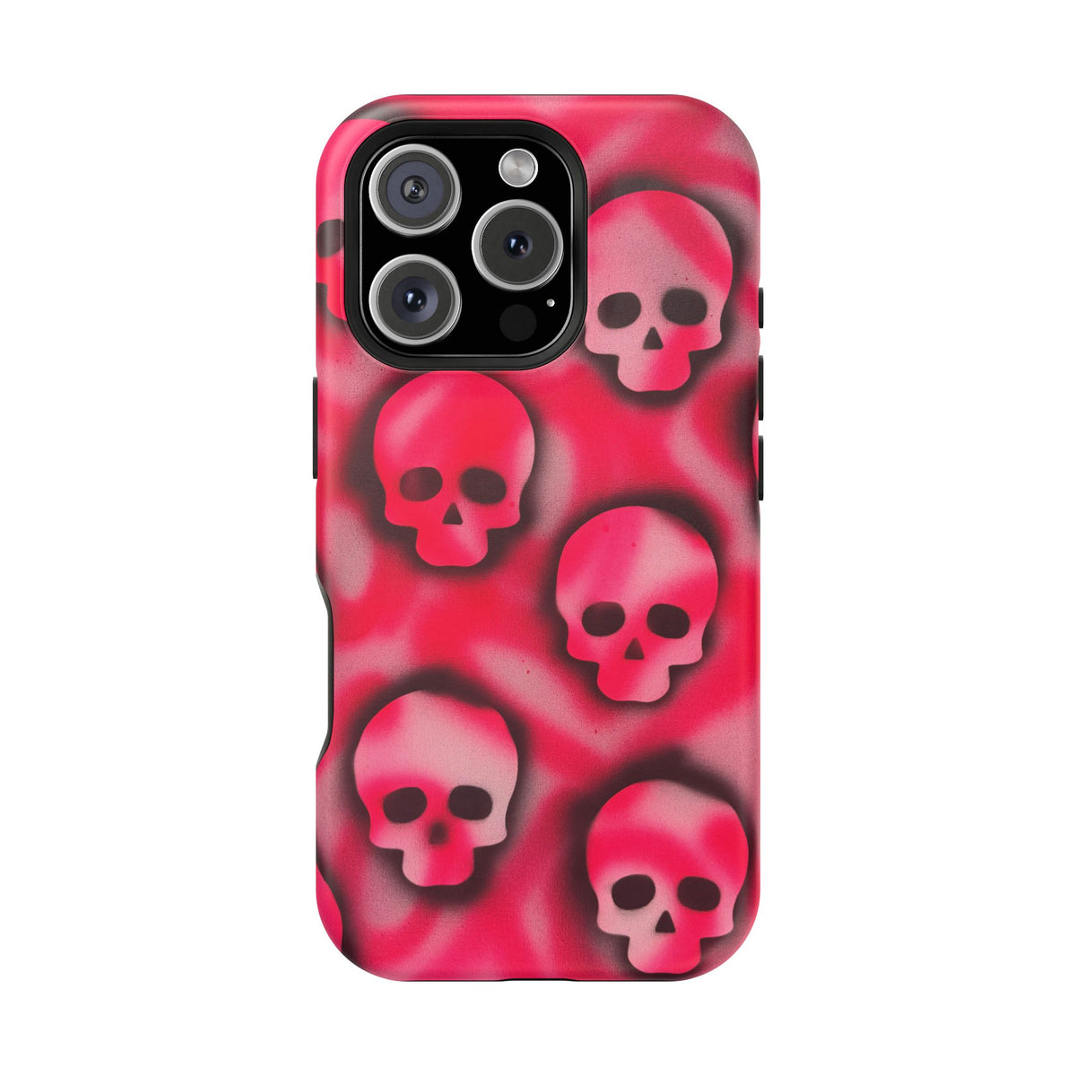 MagSafe "pink skully" airbrush iPhone case