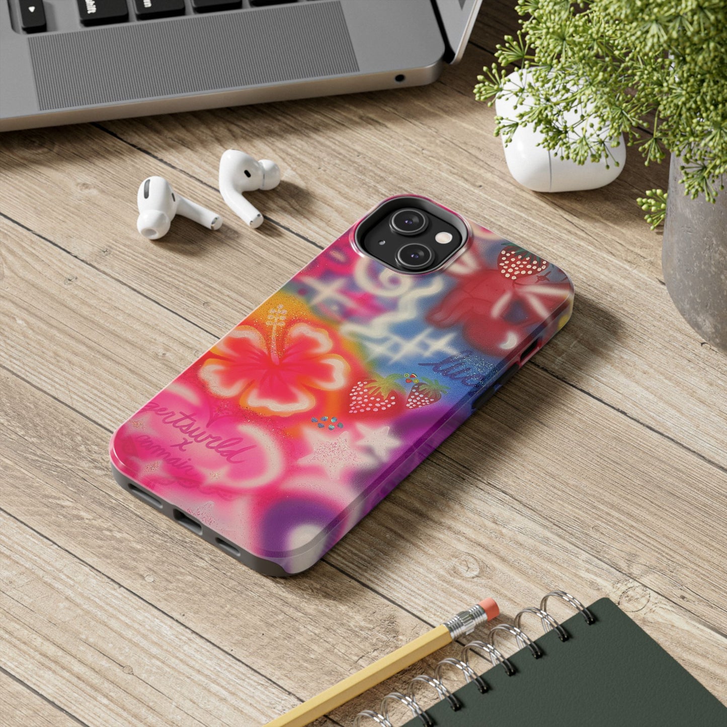 "luck and luv" airbrush iPhone case