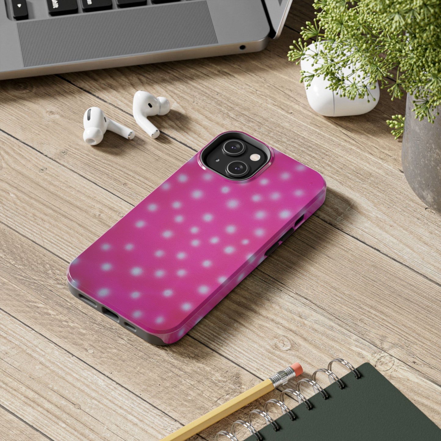"bubblegum polka dot" airbrush iPhone case