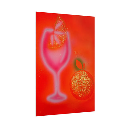 "aperol spritz" airbrush rolled print