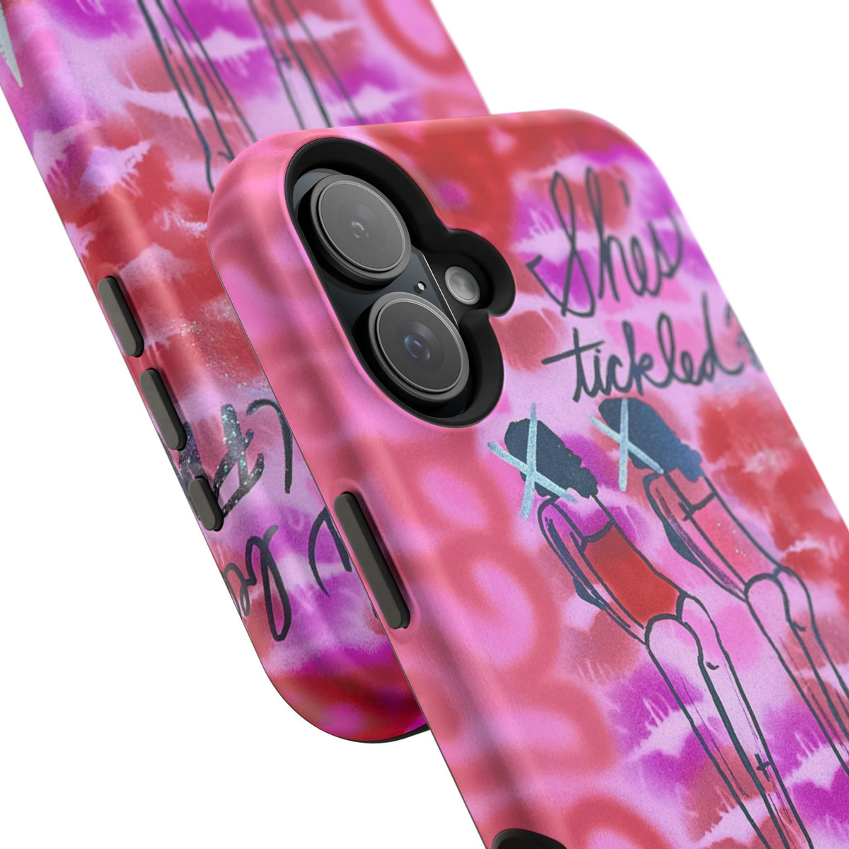 MagSafe "tickled pink" airbrush iPhone case