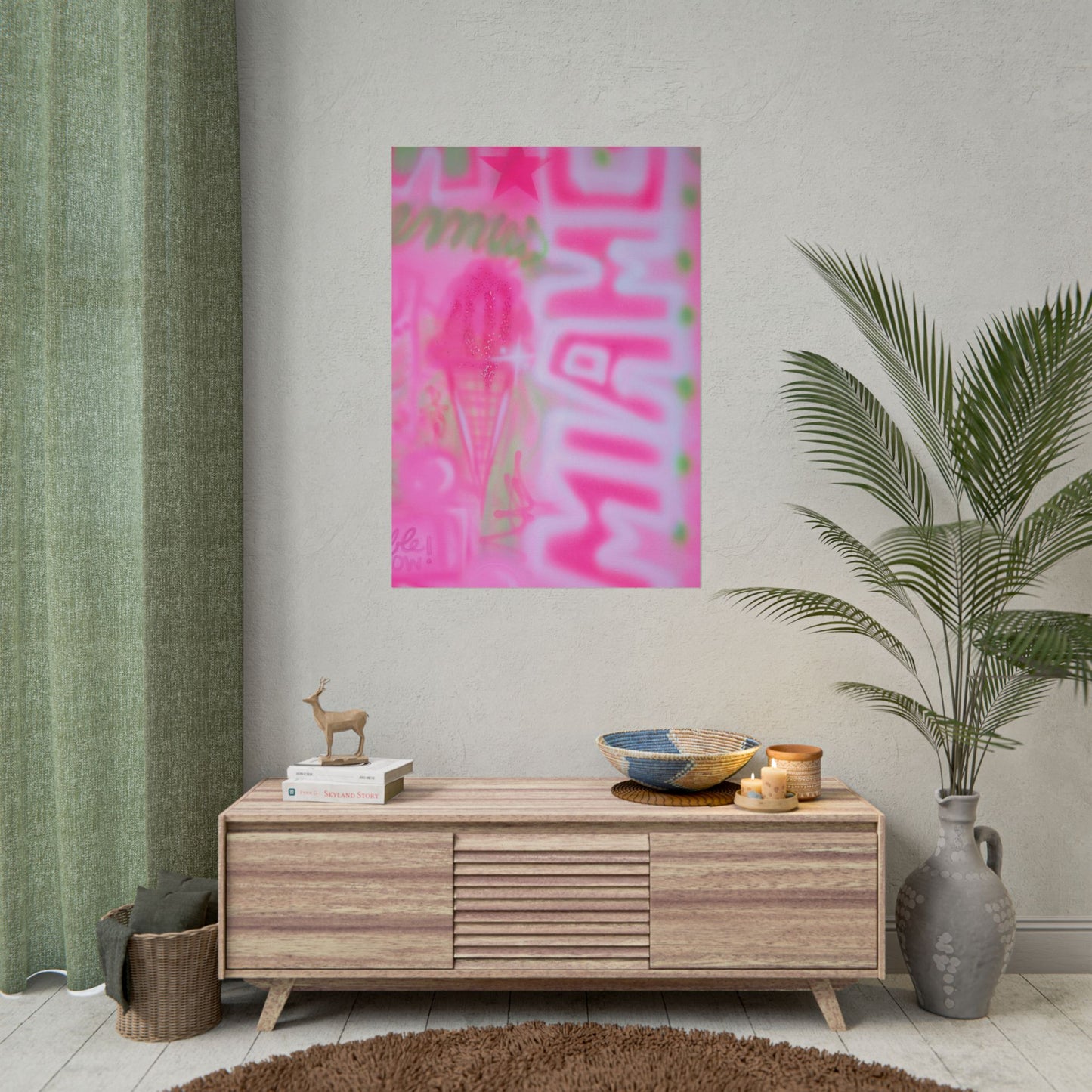 "sunset sorbet" airbrush rolled print