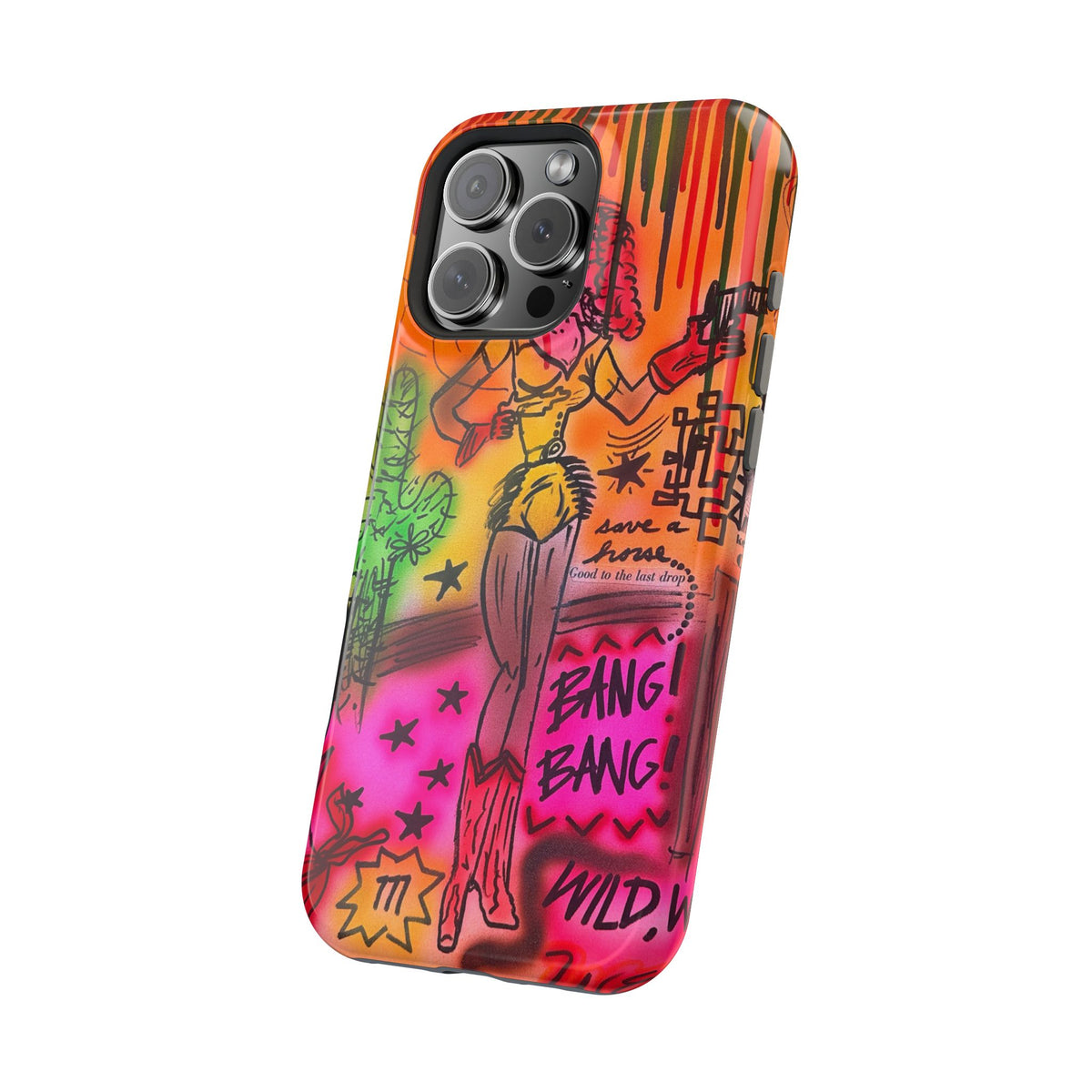 MagSafe "wild, wild west" airbrush iPhone case