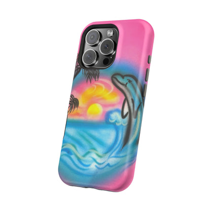 MagSafe "Delfinliebe" Airbrush iPhone-Hülle