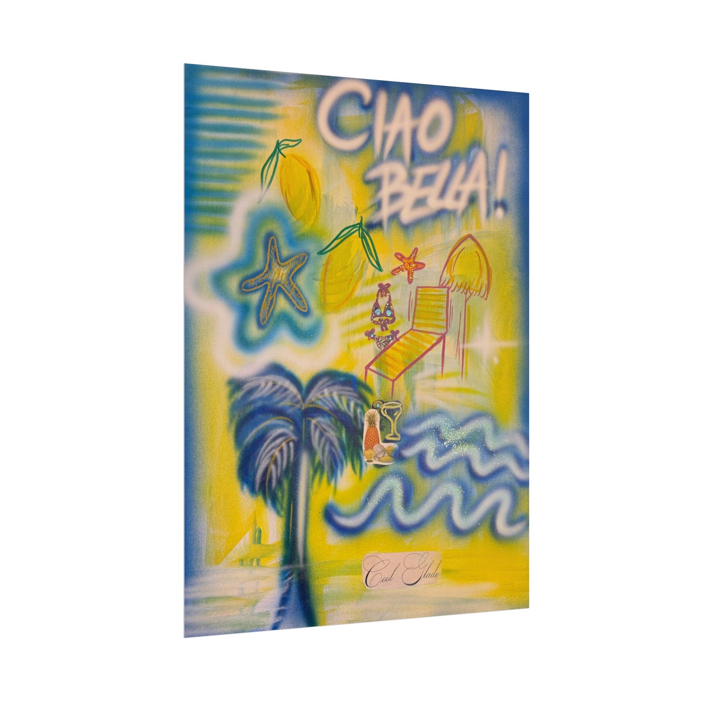 "ciao bella" airbrush rolled print