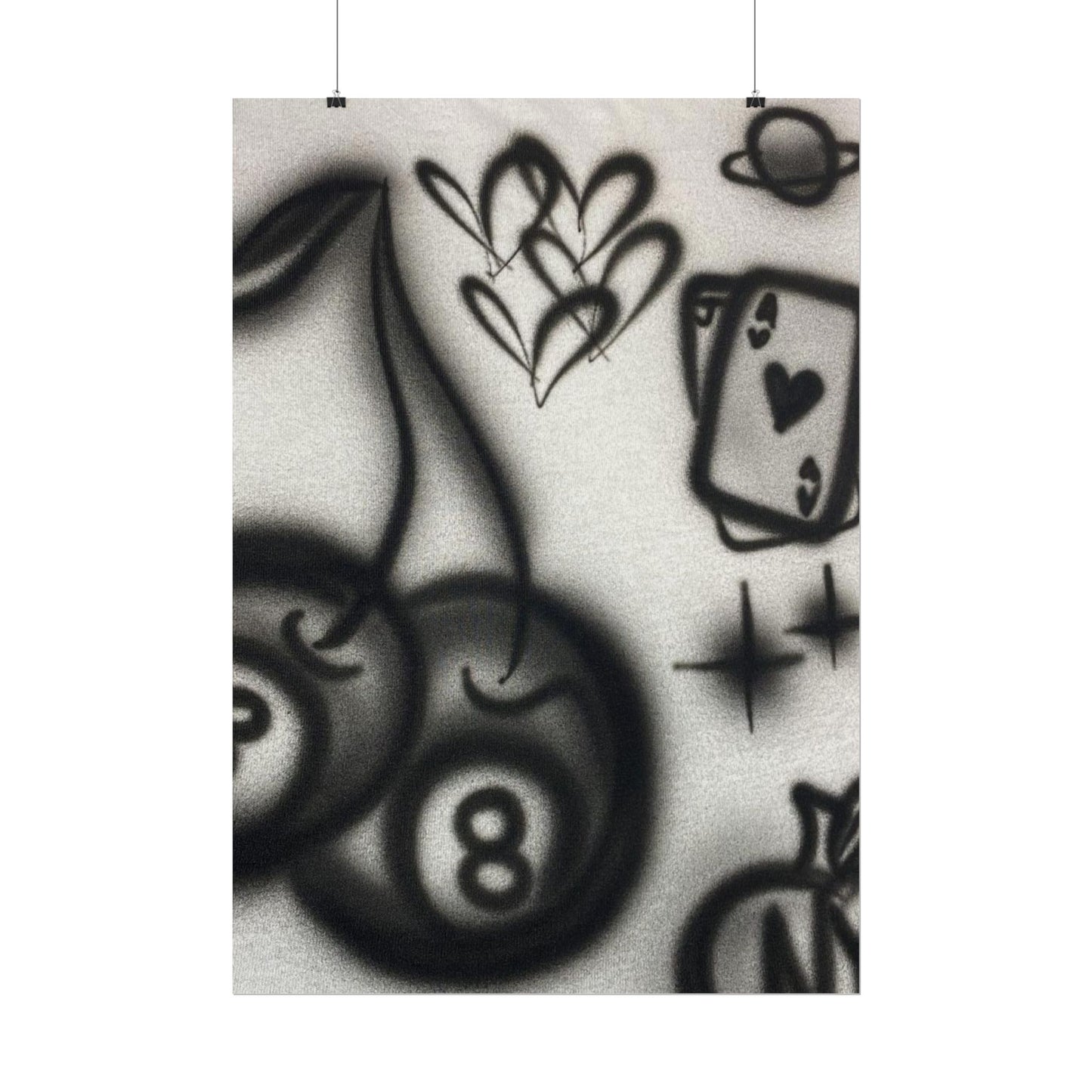 "hidden ace" airbrush rolled print