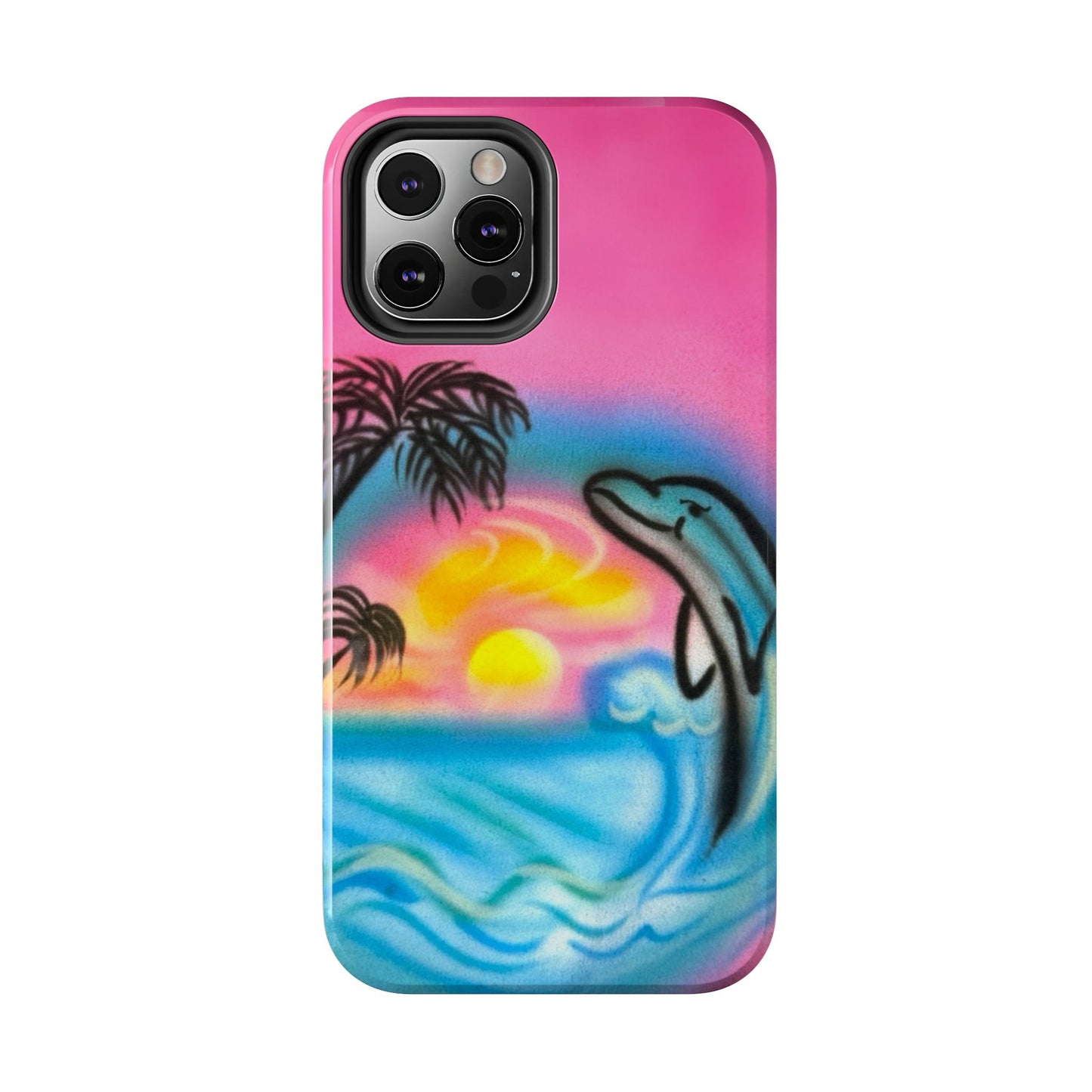 "dolphin love" airbrush iPhone case